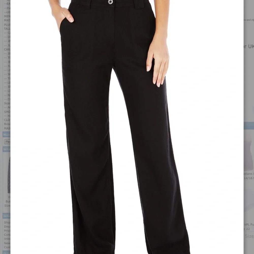 J. Crew Petite Black Linen Trousers - Picture 1 of 6